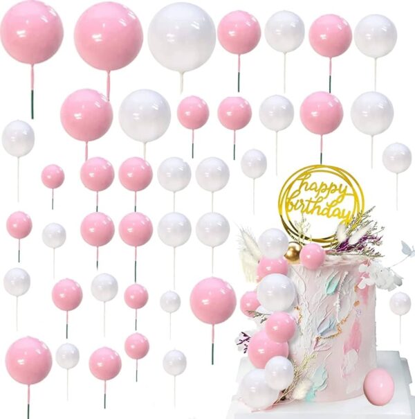20Pcs White Faux Ball Cake Decoration - Image 5