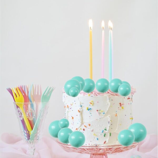 20Pcs Teal Faux Ball Cake Decoration - Image 4
