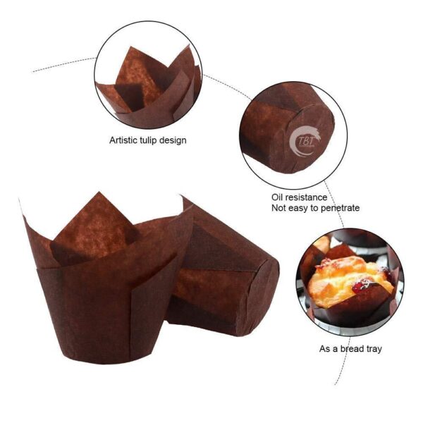 100 Pcs Tulip Paper Cupcake Muffin Liners - Image 4