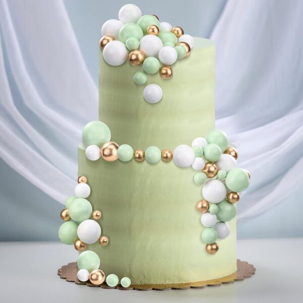 20Pcs Pista Green Faux Ball Cake Decoration - Image 5