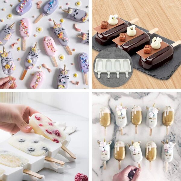 4 Cavity Big Size Silicone Cakesicle Mold - Image 5