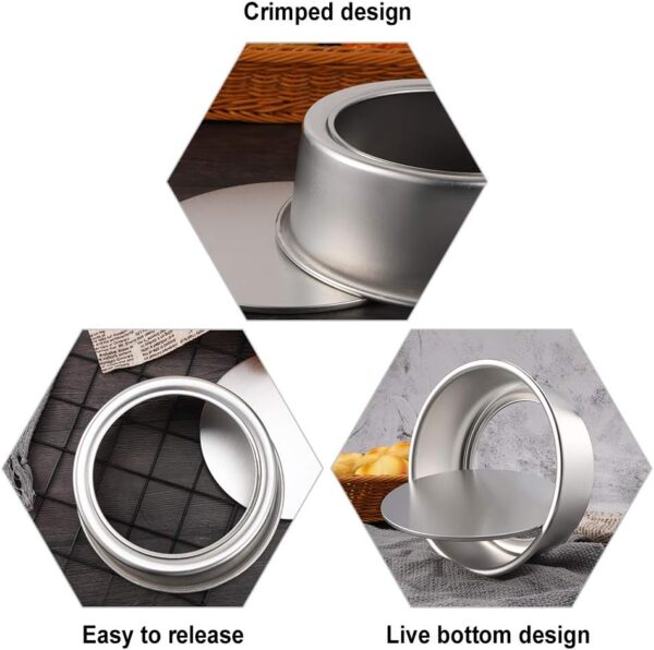 Aluminium Loose Bottom Round Cake Mold Cake Tin - 10X2.5 Inch - Image 2