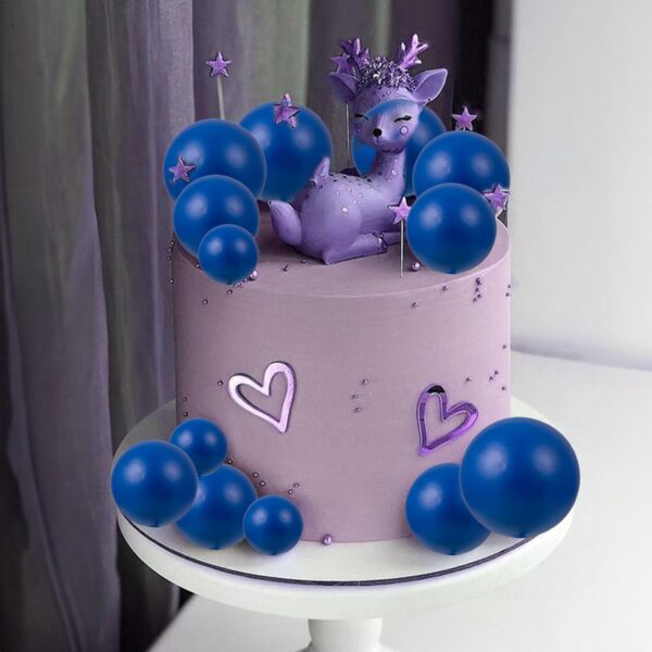 20Pcs Royal Blue Faux Ball Cake Decoration - Image 3