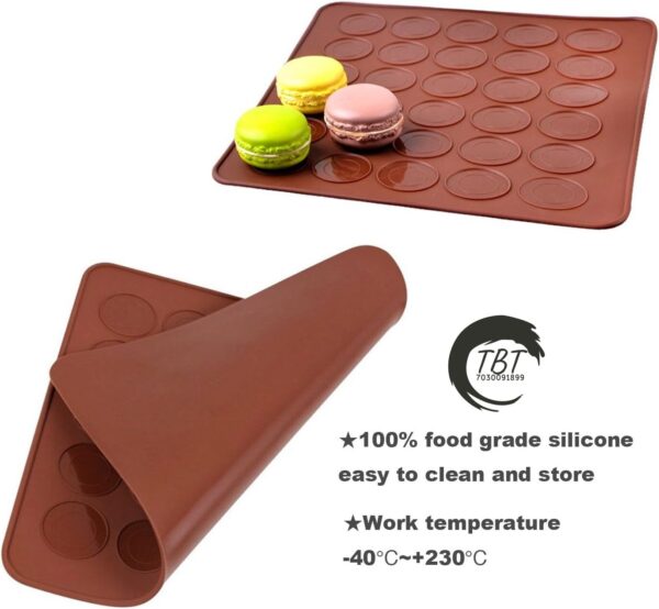 30 Cavity Silicone Round Macaron Baking Mat - Image 3