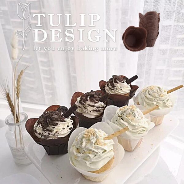 100 Pcs Tulip Paper Cupcake Muffin Liners - Image 3
