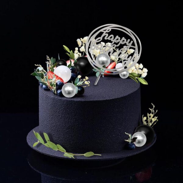 20Pcs Black Faux Ball Cake Decoration - Image 2