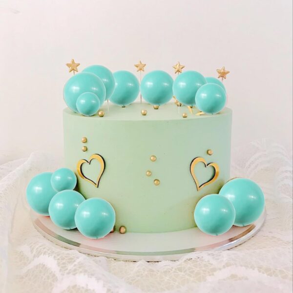 20Pcs Teal Faux Ball Cake Decoration - Image 5