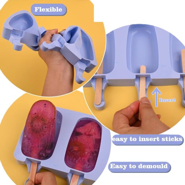 4 Cavity Small Size Silicone Cakesicle Mold - Image 3