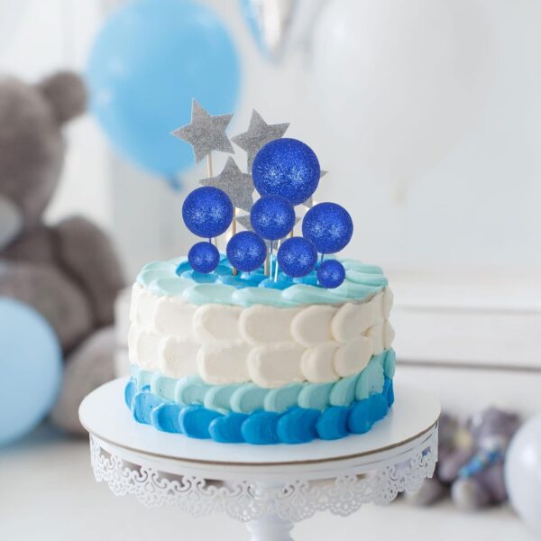 20Pcs Blue Faux Ball Cake Decoration - Image 2