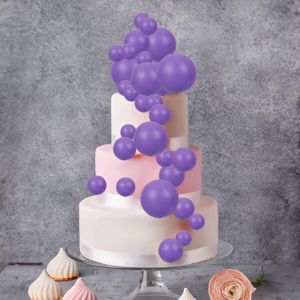 20Pcs Purple Faux Ball Cake Decoration - Image 3