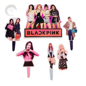 black-pink-bts-paper-theme-topper-set