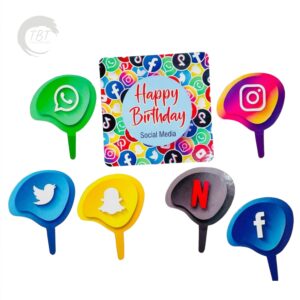 Social Media Paper Theme Topper Set
