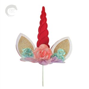 3d-unicorn-horn-paper-theme-topper-red