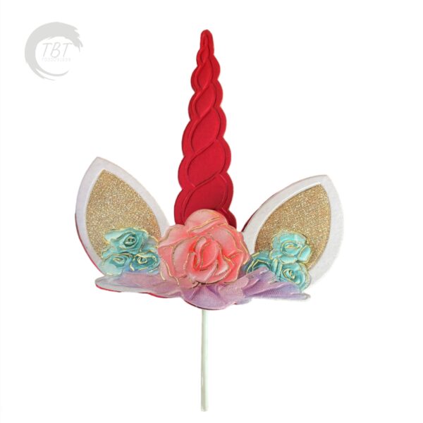 3d-unicorn-horn-paper-theme-topper-red