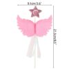 Pink Angel Feather Wings Star Cake Topper - Image 3