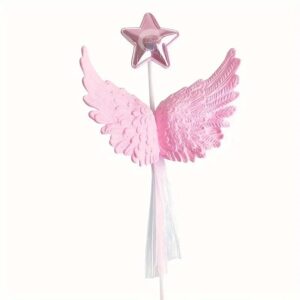 pink-angel-feather-wings-star-cake-topper