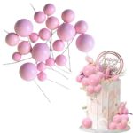 20pcs-pink-faux-ball-cake-decoration