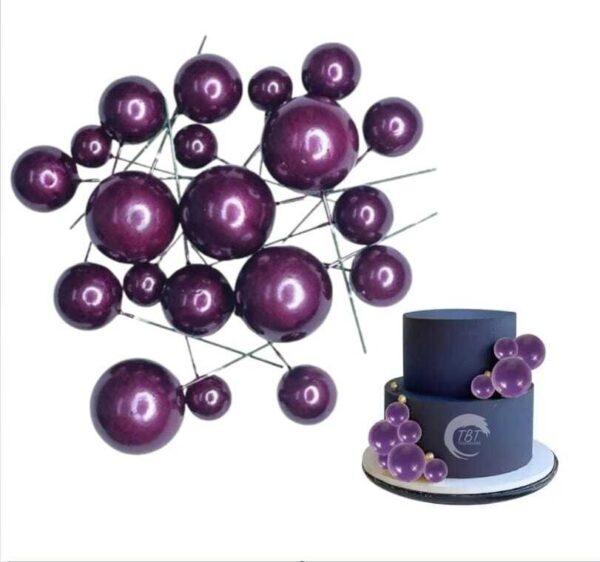 20pcs-purple-faux-ball-cake-decoration