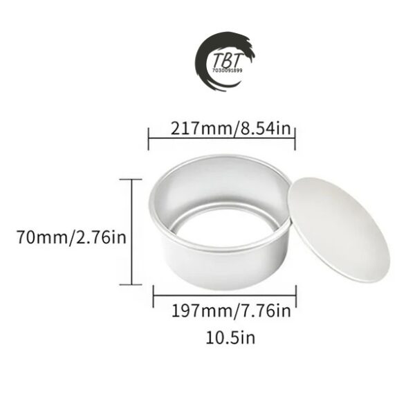 Aluminium Loose Bottom Round Cake Mold Cake Tin - 8X2.5 Inch - Image 2
