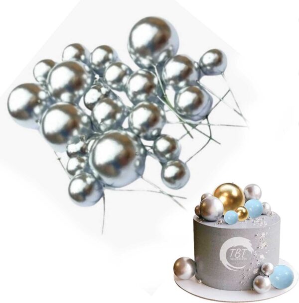 20pcs-silver-faux-ball-cake-decoration