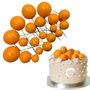 20pcs-orange-faux-ball-cake-decoration