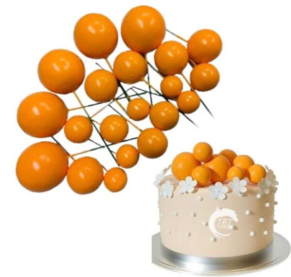 20pcs-orange-faux-ball-cake-decoration