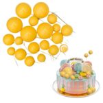 20pcs-yellow-faux-ball-cake-decoration