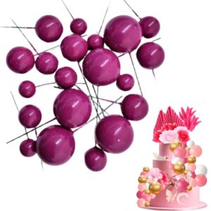 20pcs-magenta-faux-ball-cake-decoration