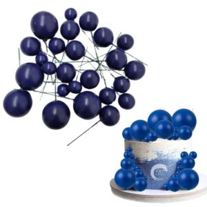 20pcs-royal-blue-faux-ball-cake-decoration