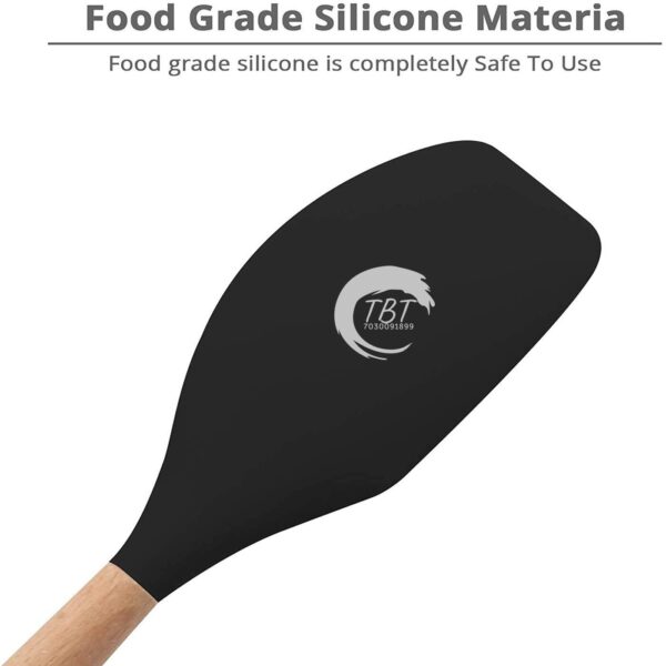 Full Wooden Handle Silicone Spatula - Image 3