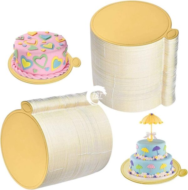 Mini Round Golden Pastry Cake Base 24 Piece - Image 3