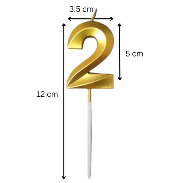 2 Two Golden Number Candle - Image 2