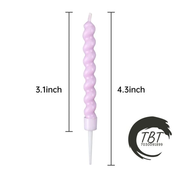 Pastel Color Twisty Curly Birthday Candles [ Set Of 6 Pcs ] - Image 2