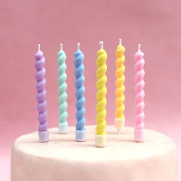 Pastel Color Twisty Curly Birthday Candles [ Set Of 6 Pcs ] - Image 6