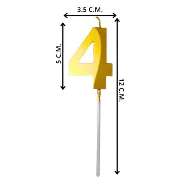 4 Four Golden Number Candle - Image 2