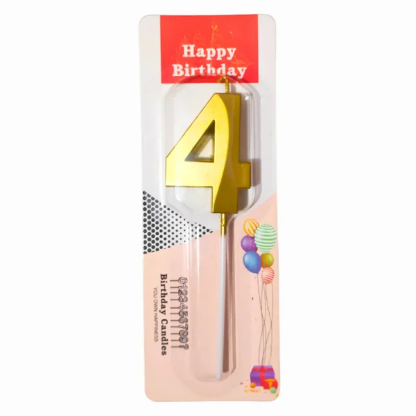 4 Four Golden Number Candle - Image 3