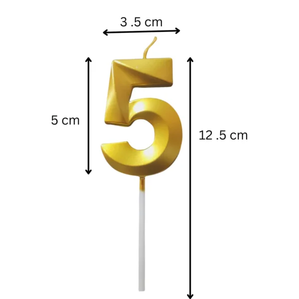 5 Five Golden Number Candle - Image 2