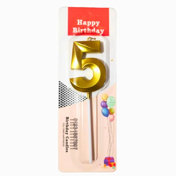 5 Five Golden Number Candle - Image 3