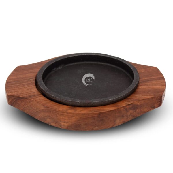 Cast Iron Sizzler With Wooden Base Sizzler Brownie Tray [ 8 Inch ] - Image 2