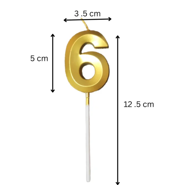 6 Six Golden Number Candle - Image 3