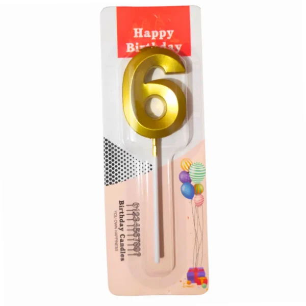 6 Six Golden Number Candle - Image 2