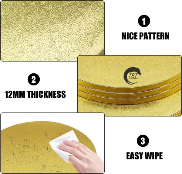 Round Golden Drum Board/Cake Drum Base 14 Inch - Image 2