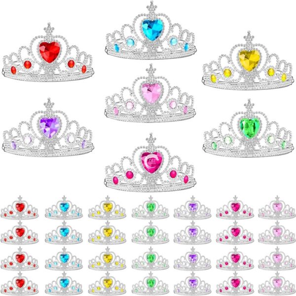 Sky Blue Plastic Princess Cake Crown - Image 2