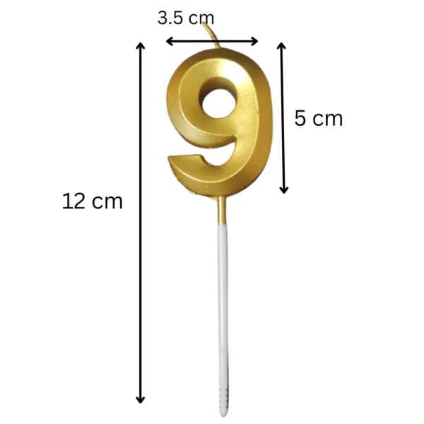 9 Nine Golden Number Candle - Image 3