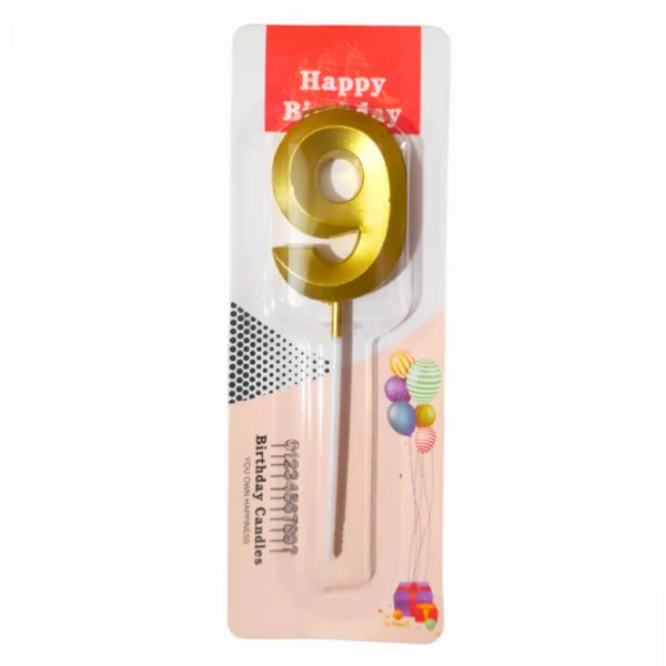 9 Nine Golden Number Candle - Image 2