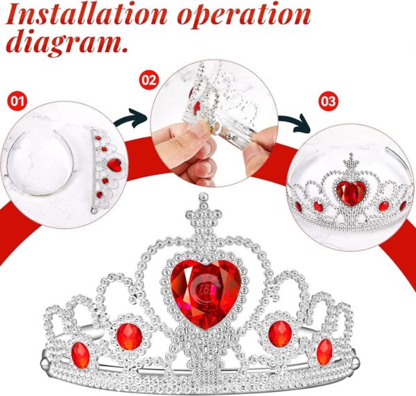 Red Plastic Princess Cake Crown - Image 3