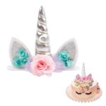 silver-reusable-unicorn-horn-cake-topper