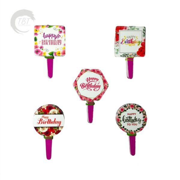 Happy Birthday ITC Paper Tag Cake Topper 100Pcs - Image 2