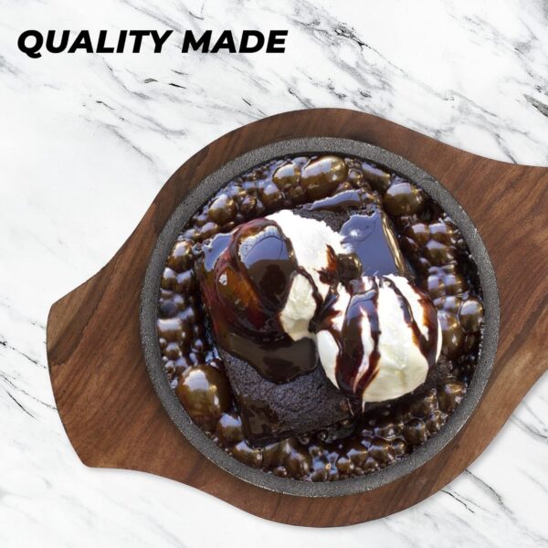 Cast Iron Sizzler With Wooden Base Sizzler Brownie Tray [ 8 Inch ] - Image 5