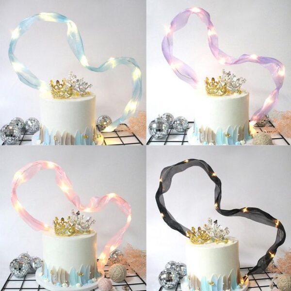 LED Hoop Light Ribbon Cake Topper - Image 2